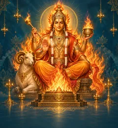 Devotional depiction of Agni