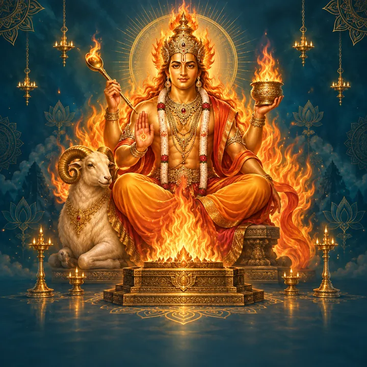 Devotional depiction of Agni