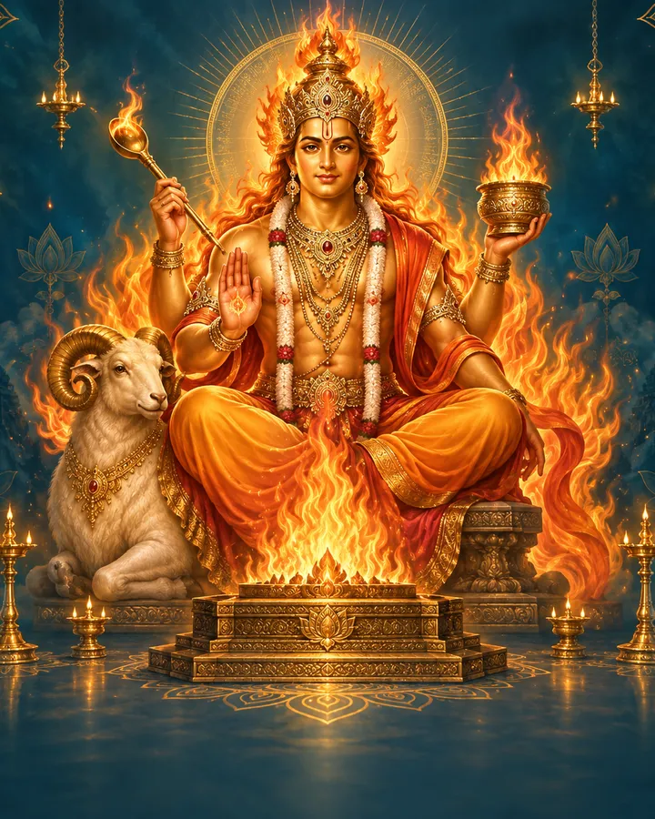 Devotional depiction of Agni