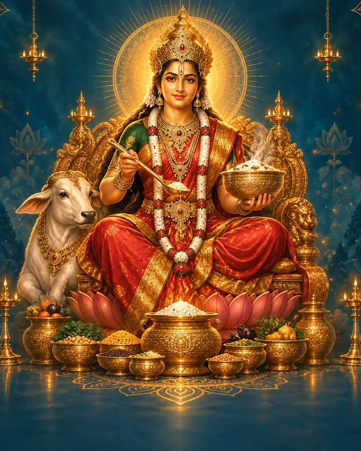 Devotional depiction of Annapurna
