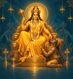 Devotional depiction of Bagalamukhi