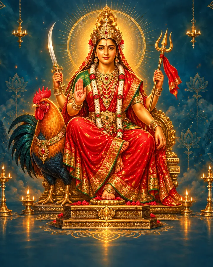 Devotional depiction of Bahuchara