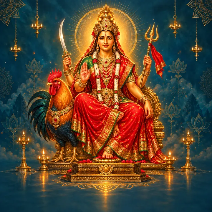 Devotional depiction of Bahuchara