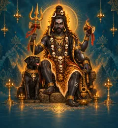Devotional depiction of Bhairav