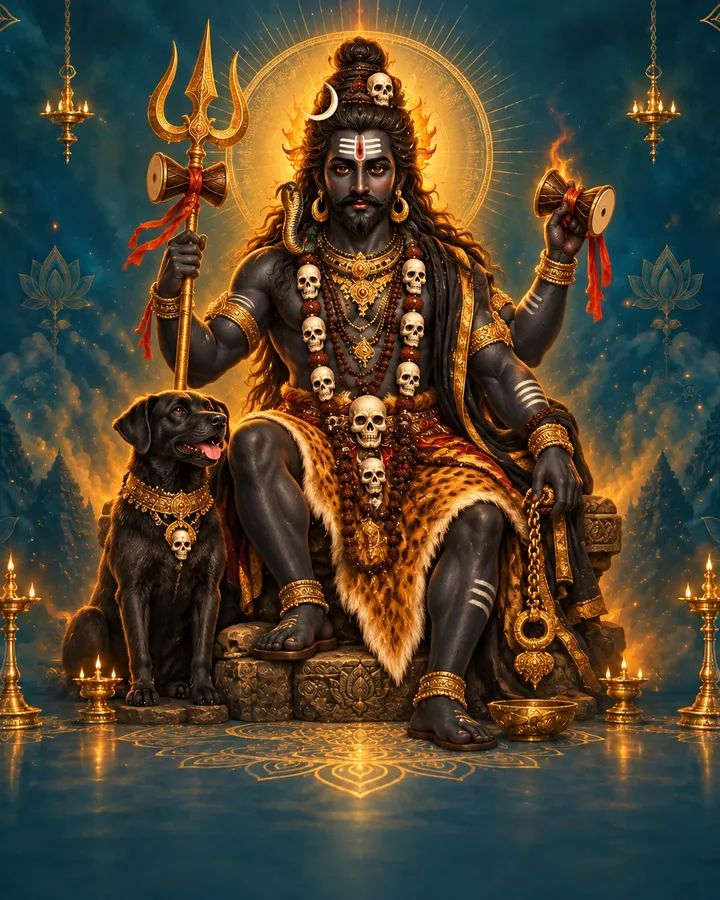 Devotional depiction of Bhairav
