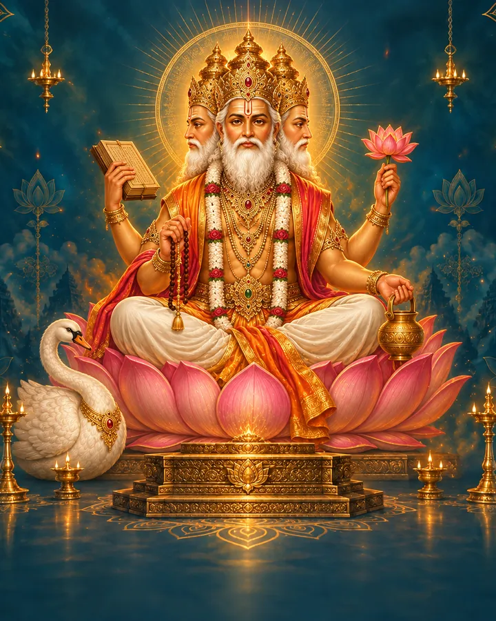 Devotional depiction of Brahma