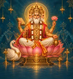 Devotional depiction of Brahma