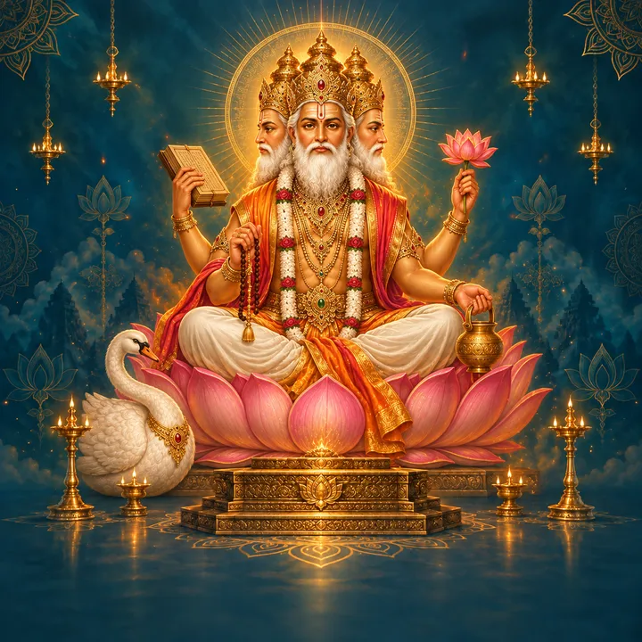 Devotional depiction of Brahma