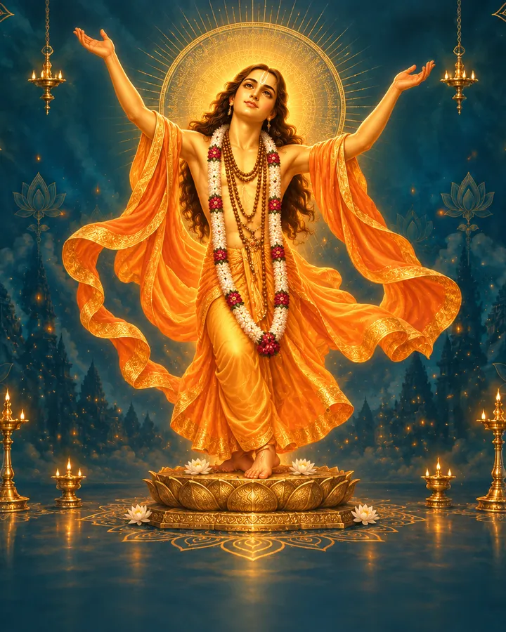 Devotional depiction of Chaitanya Mahaprabhu