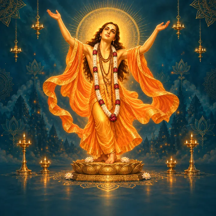 Devotional depiction of Chaitanya Mahaprabhu