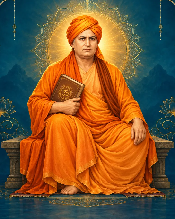 Devotional depiction of Dayanand Saraswati