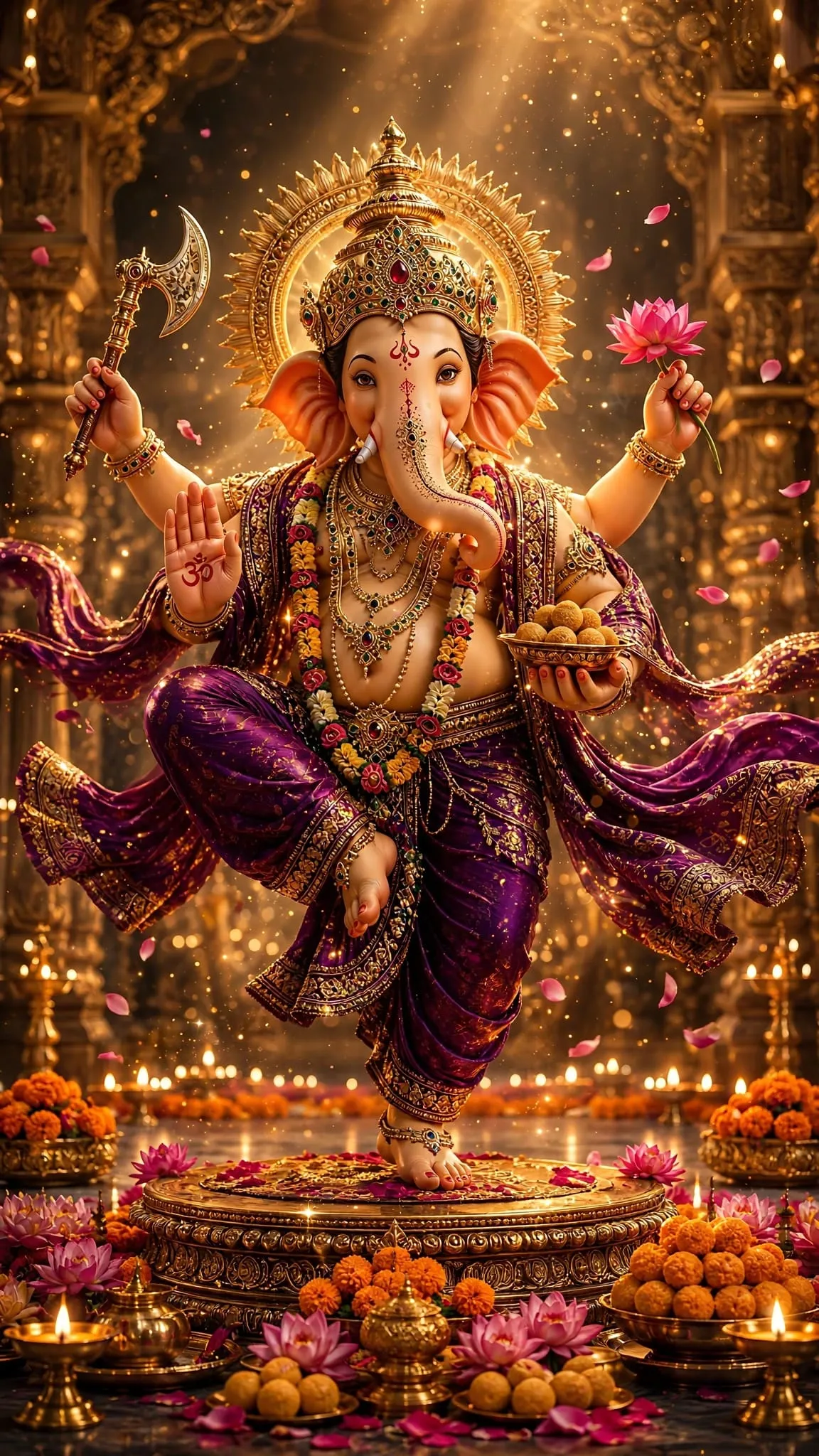 Devotional video wallpaper of Ganesh