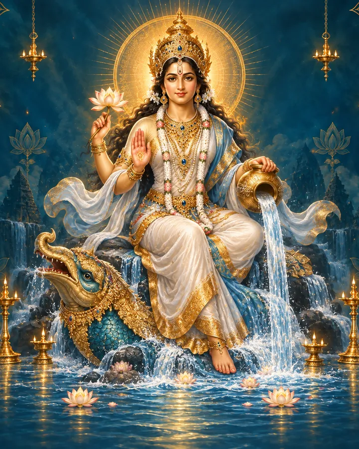 Devotional depiction of Ganga