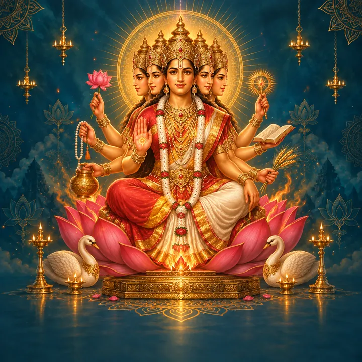 Devotional depiction of Gayatri