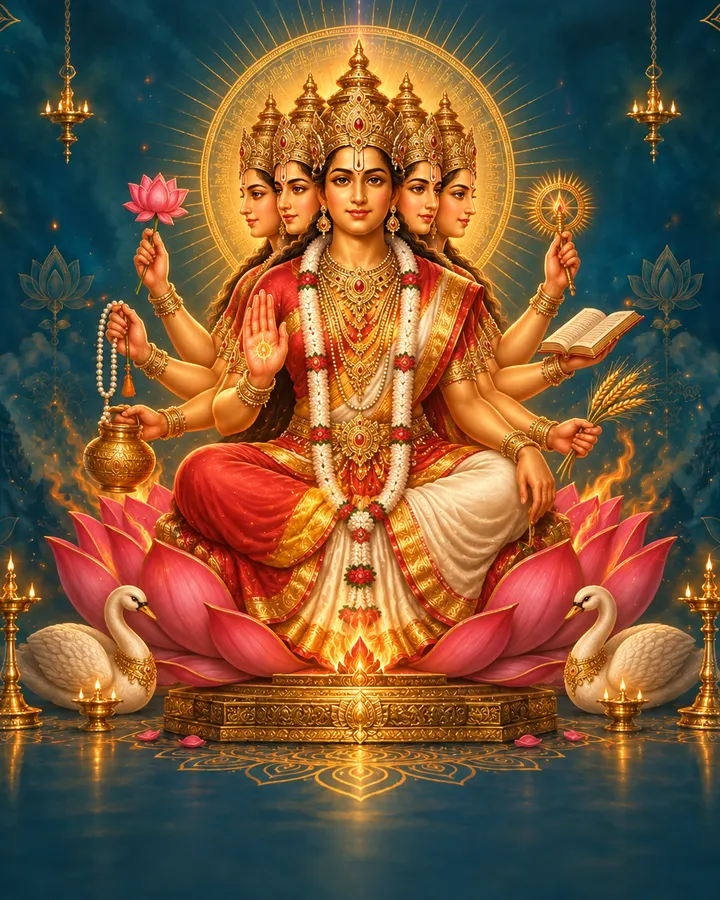 Devotional depiction of Gayatri