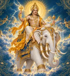 Devotional depiction of Indra