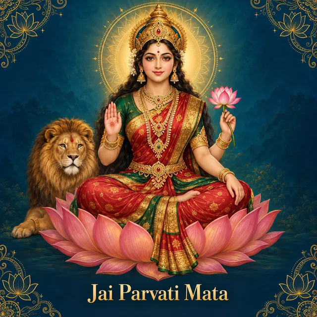 Devotional illustration accompanying Jai Parvati Mata