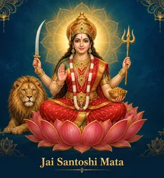 Devotional illustration accompanying Jai Santoshi Mata