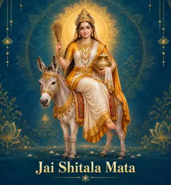 Devotional illustration accompanying Jai Shitala Mata