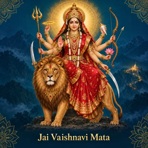 Devotional illustration accompanying Jai Vaishnavi Mata