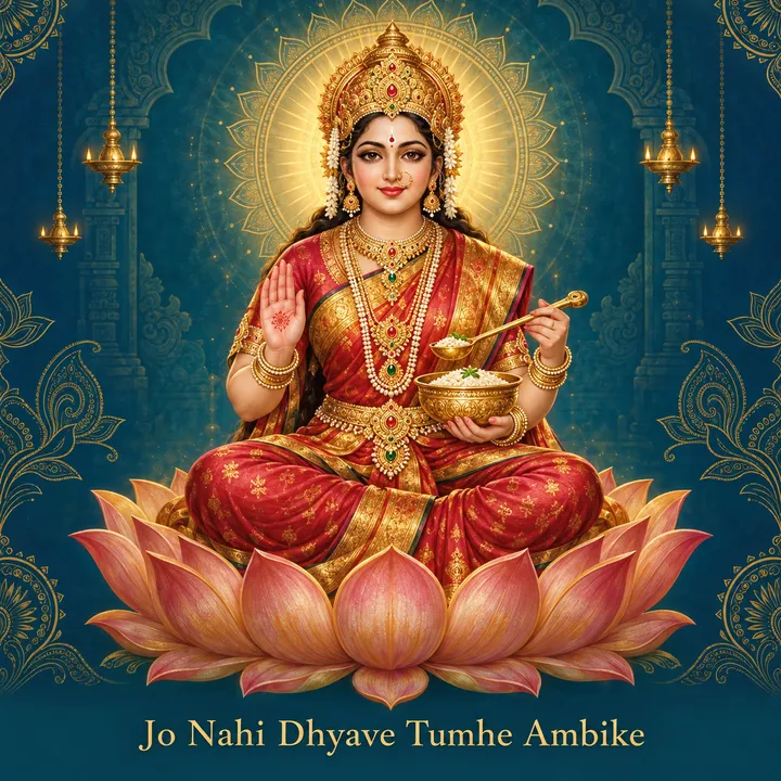 Devotional illustration accompanying Jo Nahi Dhyave Tumhe Ambike