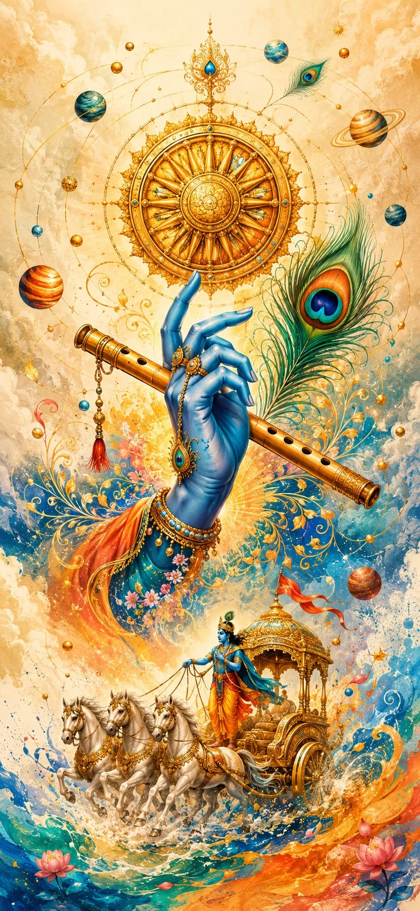 Devotional wallpaper of Krishna
