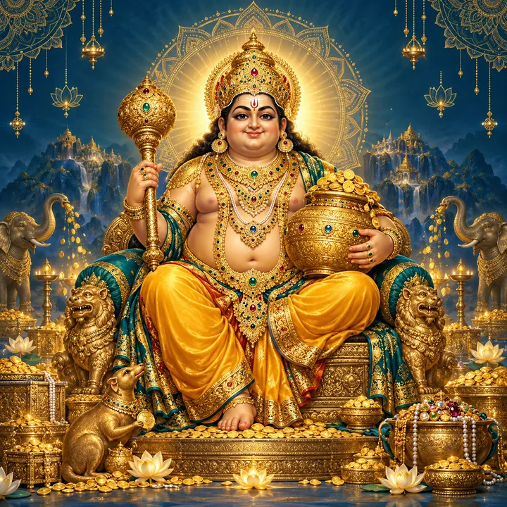 Devotional depiction of Kuber