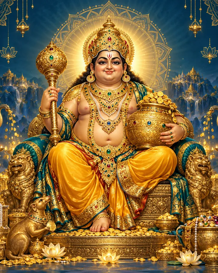 Devotional depiction of Kuber
