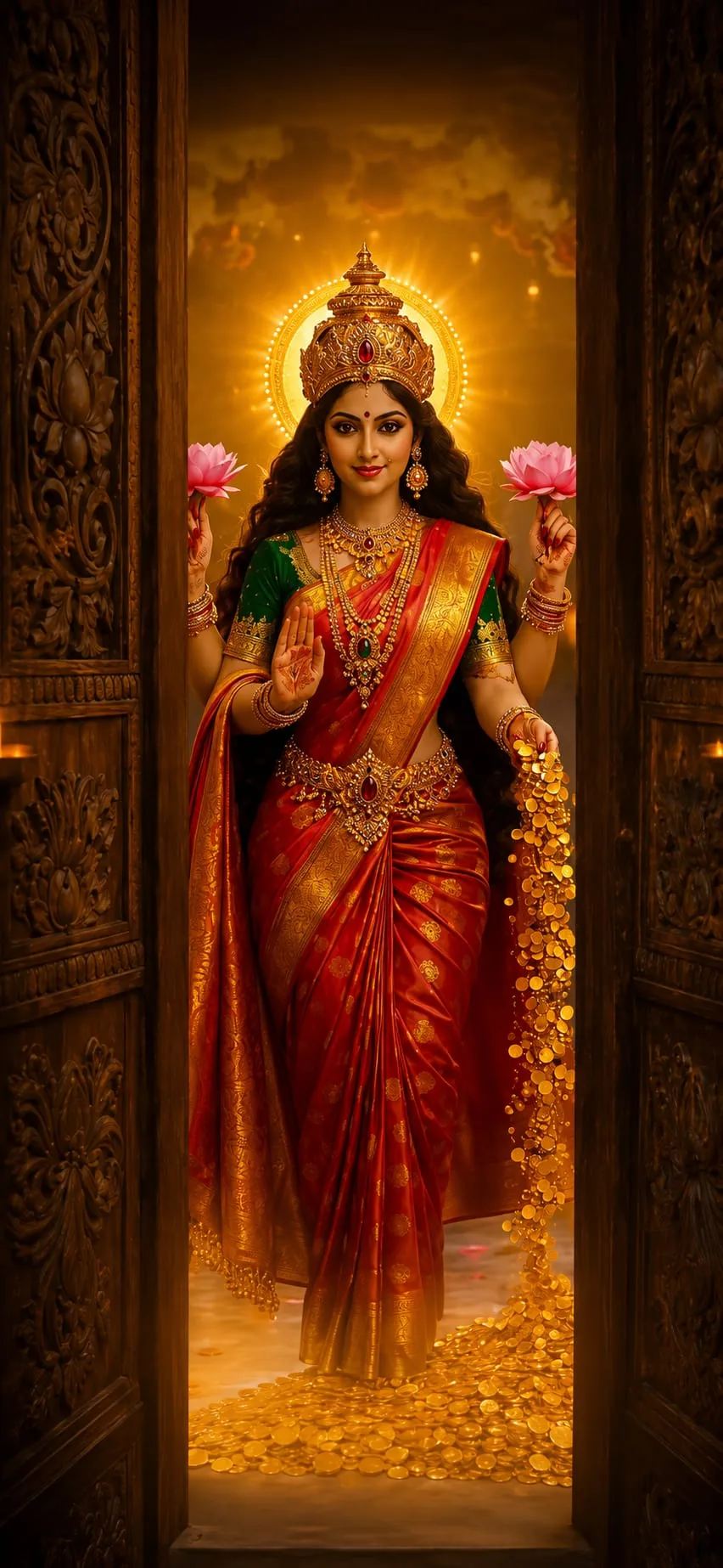 Devotional wallpaper of Lakshmi