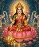Devotional depiction of Lakshmi
