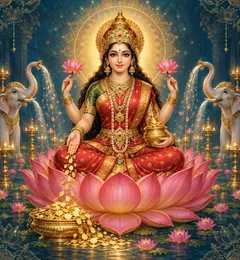 Devotional depiction of Lakshmi