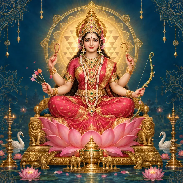 Devotional depiction of Lalita Tripurasundari