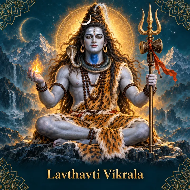 Devotional illustration accompanying Lavthavti Vikrala