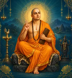 Devotional depiction of Madhvacharya