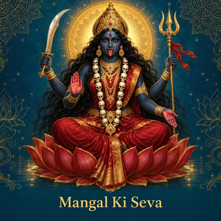 Devotional illustration accompanying Mangal Ki Seva