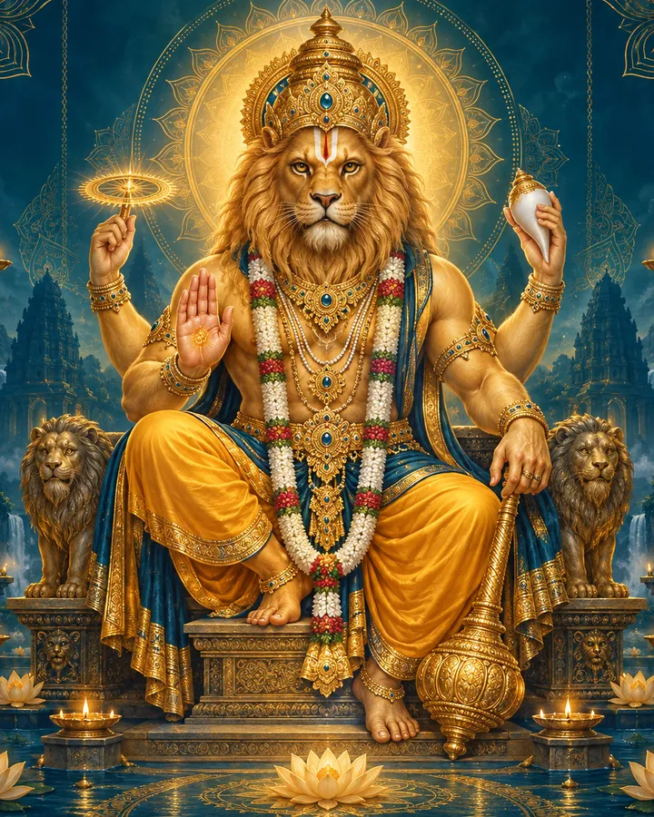 Devotional depiction of Narasimha