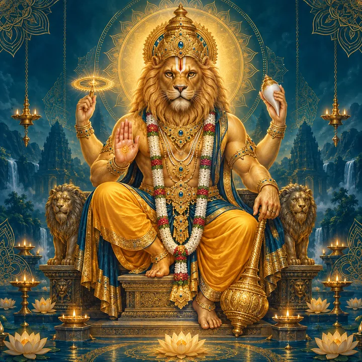 Devotional depiction of Narasimha