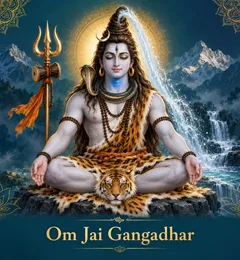 Devotional illustration accompanying Om Jai Gangadhar