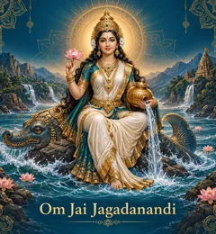 Devotional illustration accompanying Om Jai Jagadanandi