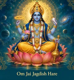 Devotional illustration accompanying Om Jai Jagdish Hare