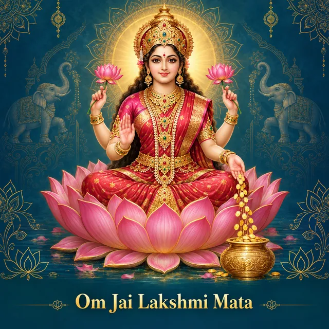 Devotional illustration accompanying Om Jai Lakshmi Mata