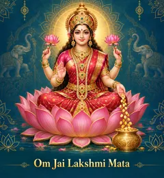 Devotional illustration accompanying Om Jai Lakshmi Mata