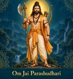 Devotional illustration accompanying Om Jai Parashudhari