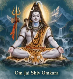 Devotional illustration accompanying Om Jai Shiv Omkara
