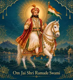 Devotional illustration accompanying Om Jai Shri Ramade Swami