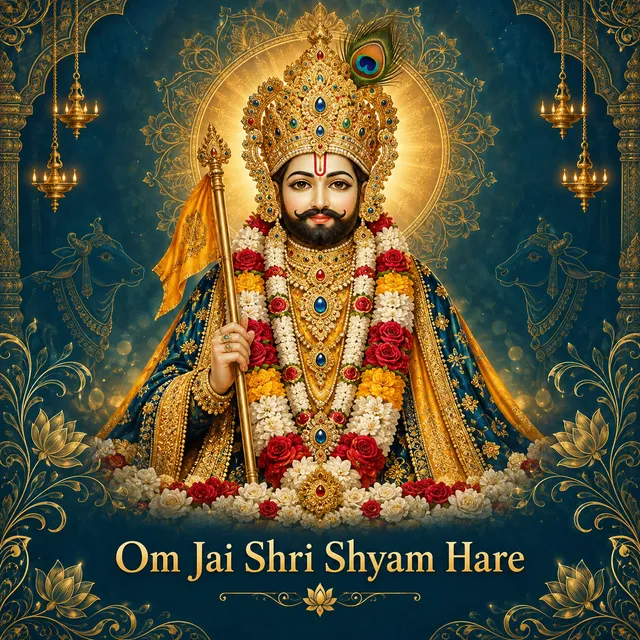 Devotional illustration accompanying Om Jai Shri Shyam Hare