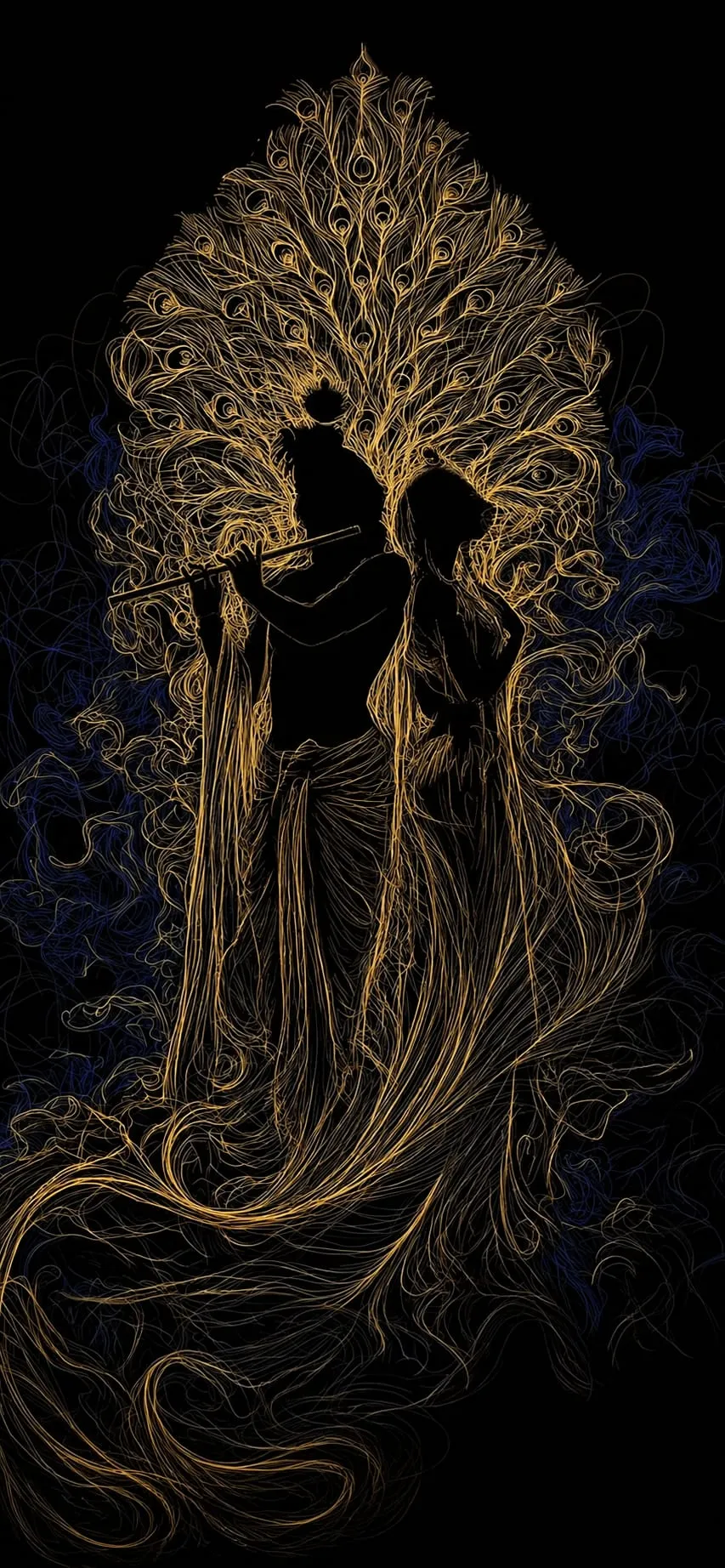 Devotional wallpaper of Radha and Krishna