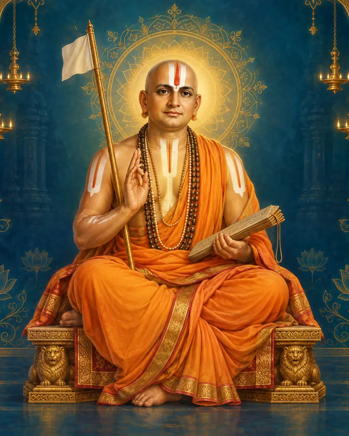 Devotional depiction of Ramanujacharya