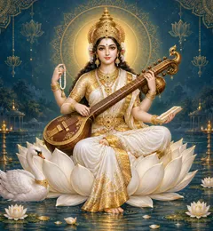 Devotional depiction of Saraswati