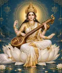 Devotional depiction of Saraswati